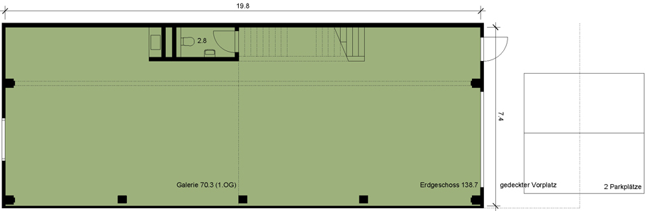 Grundriss Gewerbehalle